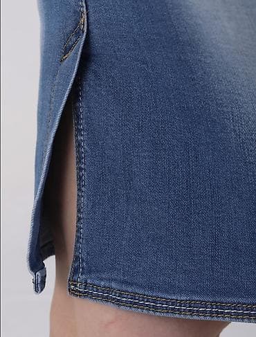 стильные лосины: Юбка, Модель юбки: Карандаш, Миди, Джинс, По талии — 10