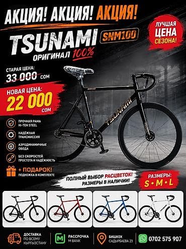 TSUNAMI SNM100 — оригинальный фикс/синглспид трек-байк Ключевые — 1