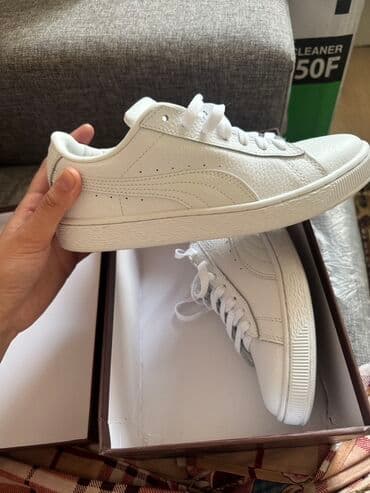 брендовая куртка: Белые кроссовки Puma Basket Classic XXI — классический стиль с — 4