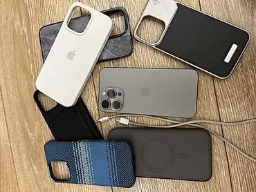Техника и электроника: IPhone 15 Pro Max, Б/у, 512 ГБ, Natural Titanium, Зарядное устройство, Защитное стекло, Чехол — 2