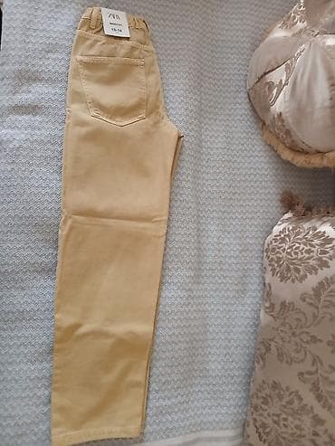 zara: Джинсы и брюки, цвет - Бежевый, Новый — 6