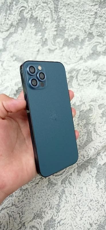 IPhone 12 Pro, Б/у, 128 ГБ, Pacific Blue, Чехол, Защитное стекло, 79 %