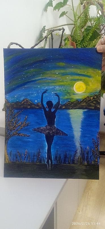 баллет бумага: Авторские картины на холсте, акрил. Сюжеты: - Балерина на фоне — 1