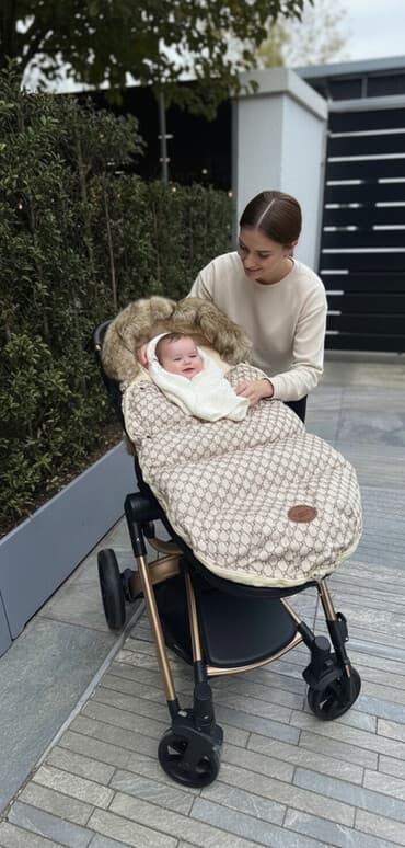 зимний чехол на коляску: Утеплённый конверт Dearest для коляски. - Тёплый зимний — 2