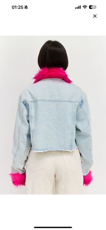 куртка норт фейс: Джинсовая куртка, Свободная модель, Осень-весна, S — 2