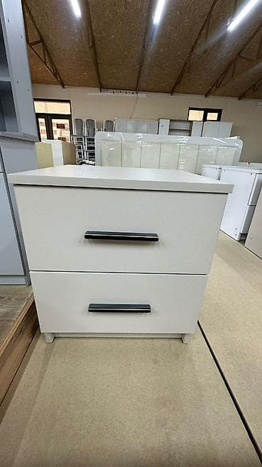 Тумбы и подставки для телевизора: Прикроватная тумба, Без зеркала, цвет - Белый, ЛДСП — 2