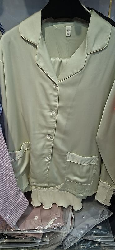 armani code: Женские пижамные рубашки из атласной ткани - Материал: гладкий сатин — 3