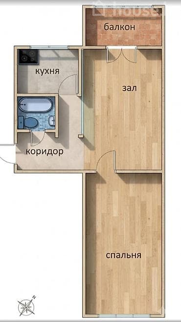 4: 2 комнаты, 44 м², Политех Хрущевка, 4 этаж, Косметический ремонт — 8