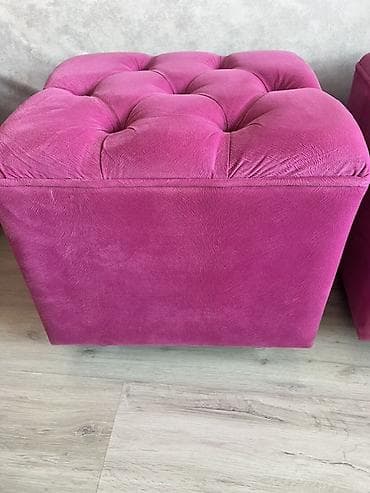 Офис эмереги: Пуфик-овалик/табурет мягкий, квадратной формы. - Материал обивки — 2