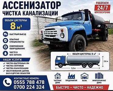 откачка говна: Ассенизатор Зил 8куб Откачка септика. Откачка туалета. Асиназотор — 1