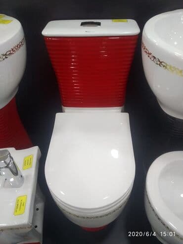 туалетные кабинки: Унитаз №2353(красный) крышка с доводчиком круговой смыа наш адрес АЮ — 1