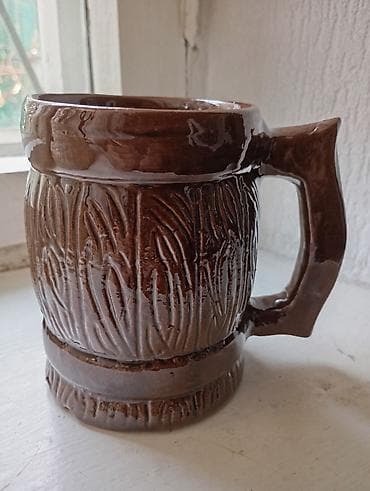 Керамическая кружка-пивной бокал - Материал: обожжённая керамика с