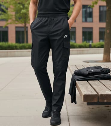 Брюки: Мужские брюки, 2XL, Nike, Новый, цвет - Черный, Самовывоз — 1