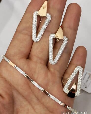 эксклюзивные свадебные пригласительные: Серебряный комплект+ Браслет Серебро пробы 925 Серебро напыление — 3