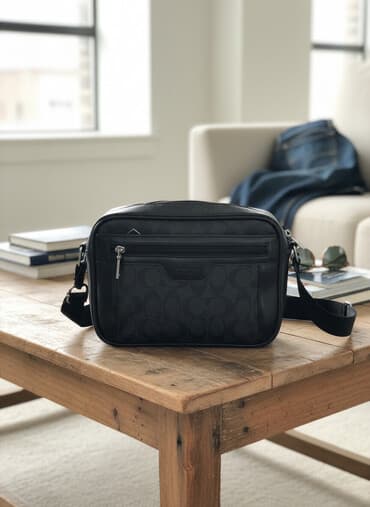 Компактная мужская/унисекс сумка через плечо. - Материал