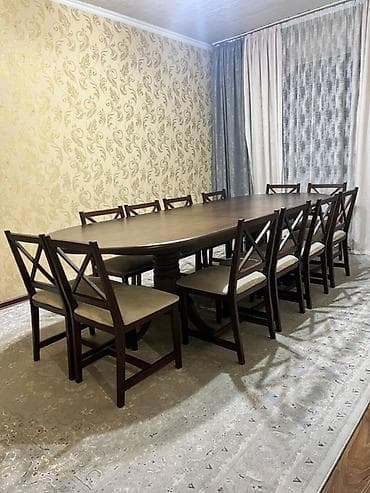 Стол и стул для зала, Б/у, Самовывоз, цвет - Коричневый — 1