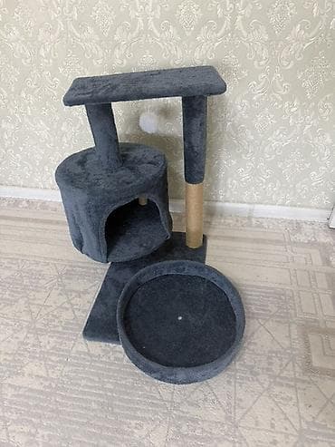 кошка игрушка: Игровой комплекс для кошек с домиком и когтеточкой - Компактный — 1