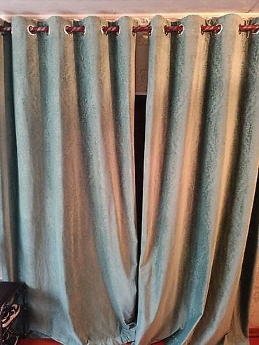 турецкая мягкая мебель: Комплект штор, Жаккард, С тюлем в комплекте, Готовое изделие, Для спальни — 6