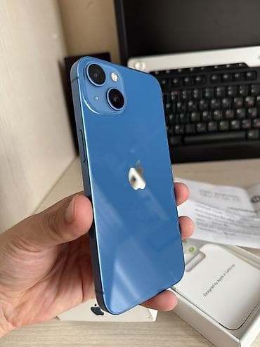 apple iphone x: IPhone 13, Б/у, 128 ГБ, Синий, Защитное стекло, Чехол, Коробка, 76 % — 3