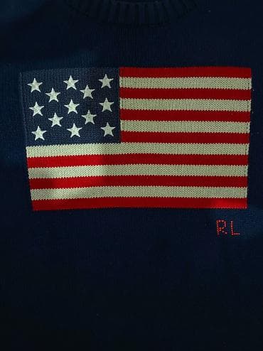 одежда мишки: Мужской свитер, M, Polo Ralph Lauren, Б/у, цвет - Синий, Платная доставка — 3