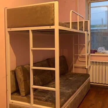 двухъярусная кровать диван: Кровать двухъярусный Раскладной Кровать Полимерная порошковая — 9