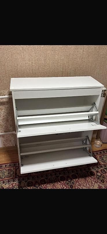 обувные полочки: Тумба и подставка для обуви, Новый, МДФ, Бесплатная доставка, цвет - Белый — 4