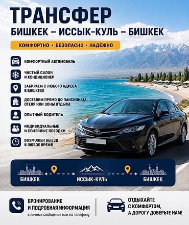 Легковое авто, Пункт назначения: Бишкек, Количество мест: 4