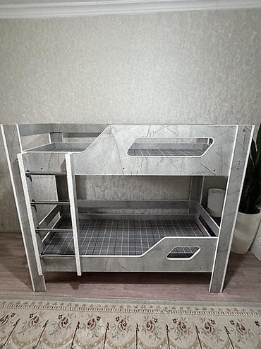 Балдарыныз учун эки кабаттуу уктоочу кровать, ону заманбап мрамор — 2