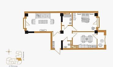 Квартиры: 2 комнаты, 80 м², Элитка, 10 этаж, Готовая ПСО (под самоотделку) — 4