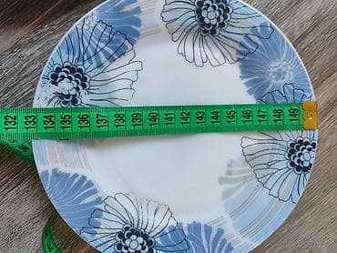 Ашкана буюмдары: Набор тарелок турция с синим цветочным орнаментом - Состав: 6 мелких — 3