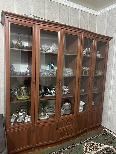 айнек эшик: Витринный шкаф-горка для гостиной - Материал: корпус из ЛДСП под — 3