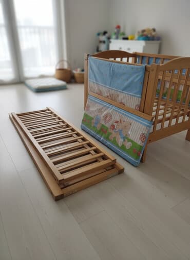 спальный дван: Детская односпальная кровать, Для мальчика, С матрасом, Дерево — 1