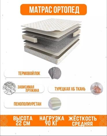 ортопедический матрас цена бишкек: Ортопедический матрас, Новый, Двойной, Пружинный, Бесплатная доставка — 1