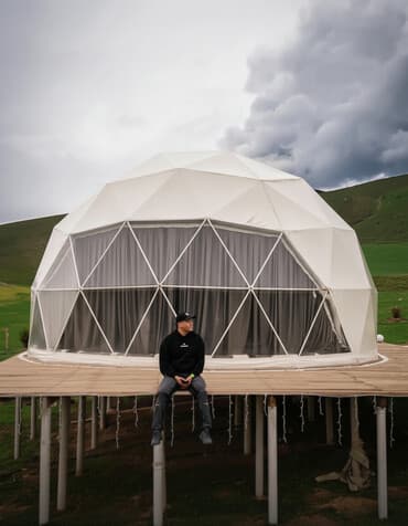 суши на иссык куле: Глэмпинг ASMAN, Каракол - Уютные геодезические купольные домики на — 1