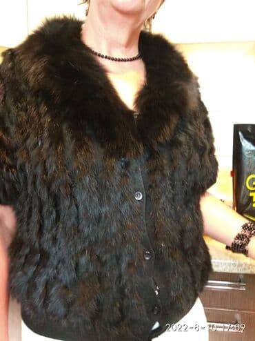 tech fleese: Распродажа манто натуральный мех Кролик на трикотаже.Воротник Писец — 2