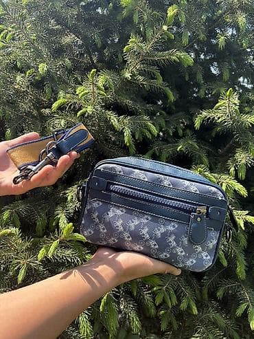 барсетки женские: Барсетка, Coach, Материал: Комбинированный материал, Застежка на молнии, Б/у — 2