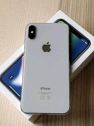 iphone 6с: IPhone X, Б/у, 64 ГБ, Серебристый, Коробка, 90 % — 1