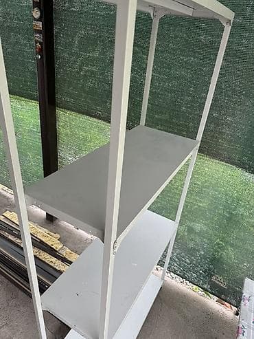 Металлический стеллаж, высокий, белый - Конструкция: каркас из — 3