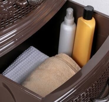 мебель для ванной размеры: Комод для ванны, Новый, Без раковины, Пластик, цвет - Коричневый, Платная доставка, Бесплатная доставка — 3