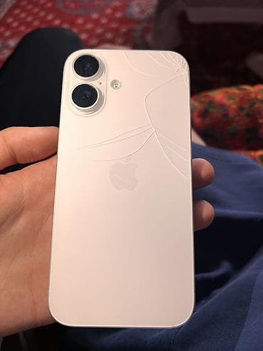 IPhone 16, Б/у, 256 ГБ, Белый, Чехол, Коробка, 98 %