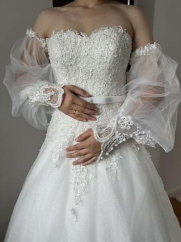 итальянские платья: Свадебное платье силуэта принцесса (A-line/ball gown) в классическом — 3