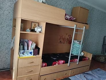 Детский модульный гарнитур с двухъярусной кроватью и системой
