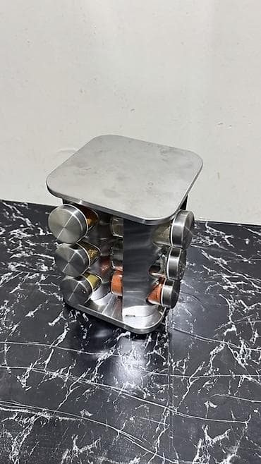 кухонн: Вращающийся органайзер для специй с баночками - Компактная стойка из — 2