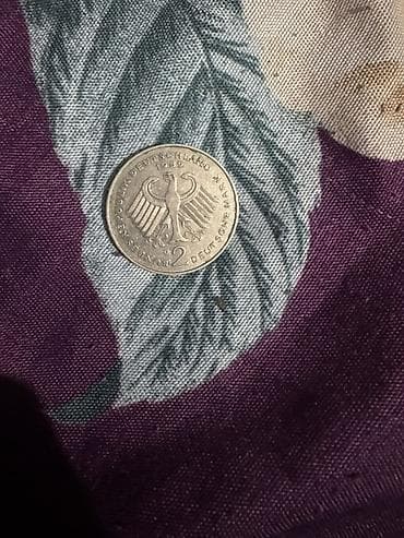 коллекционный: Монета ФРГ 2 Deutsche Mark, выпуск 1979 года. - Номинал: 2 немецкие — 2