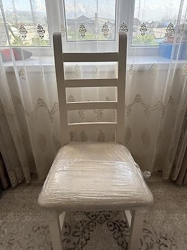 Үй жана бакча: Ашкана үчүн отургуч, Жыгач, түсү - Ак — 3