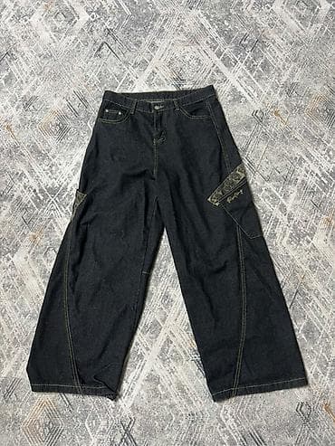 бэгги джинсы: Широкие джинсы бегги - Цвет: черный - Посадка: средняя - Крой — 1