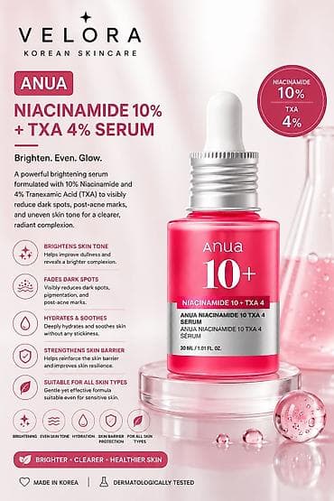 Сыворотка для лица ANUA Niacinamide 10% + TXA 4% Что это: - at lalafo.kg Сыворотка для лица ANUA Niacinamide 10% + TXA 4% Что это: -