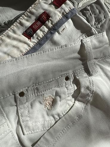 бекер кийимдер: Отдам даром женские штаны Белые брюки-чинос SLIM FIT. - Крой — 1