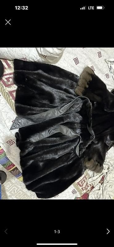красный плащ: Шуба из норки с отделкой куницы - Натуральная норка глубокого черного — 4