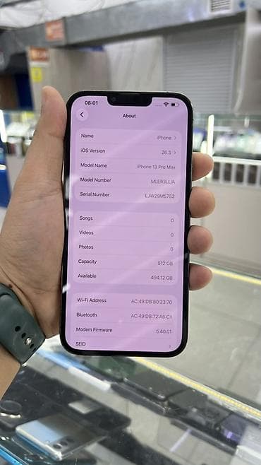 животные на продажу: IPhone 13 Pro Max, Б/у, 512 ГБ, Black Titanium, Защитное стекло, Чехол, 88 % — 7